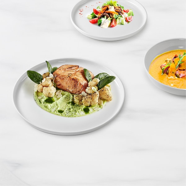 Table 12 16-Piece Natural White Coupe Dinnerware Set, Service for 4 - TD16Y40W