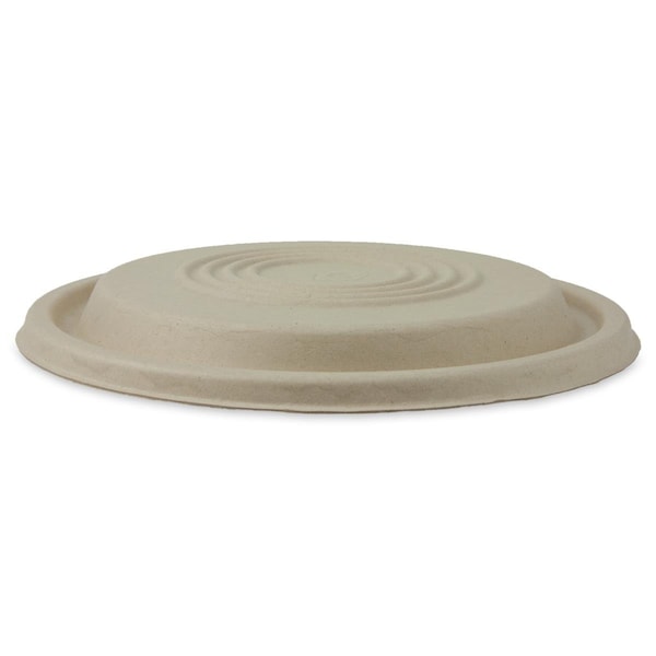 Asean FB-EBNL Fiber Lid for Entree Compostable Bowl, Natural - FB-EBNL-NIA