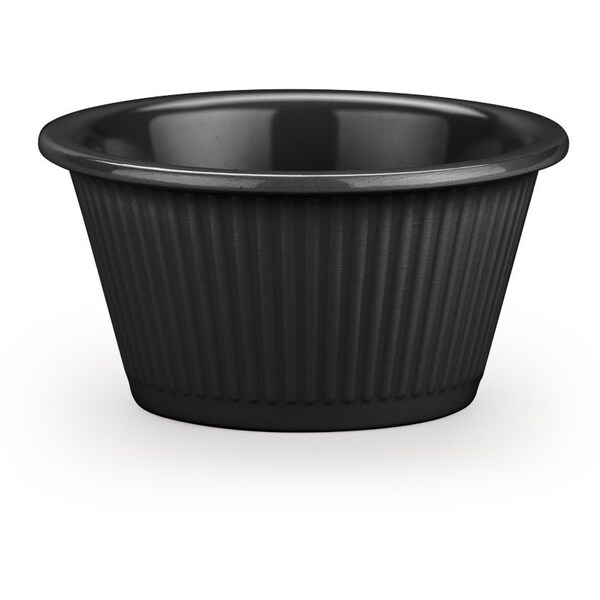 Carlisle Foodservice Melamine Fluted Ramekin, 2 oz, Black - S29203