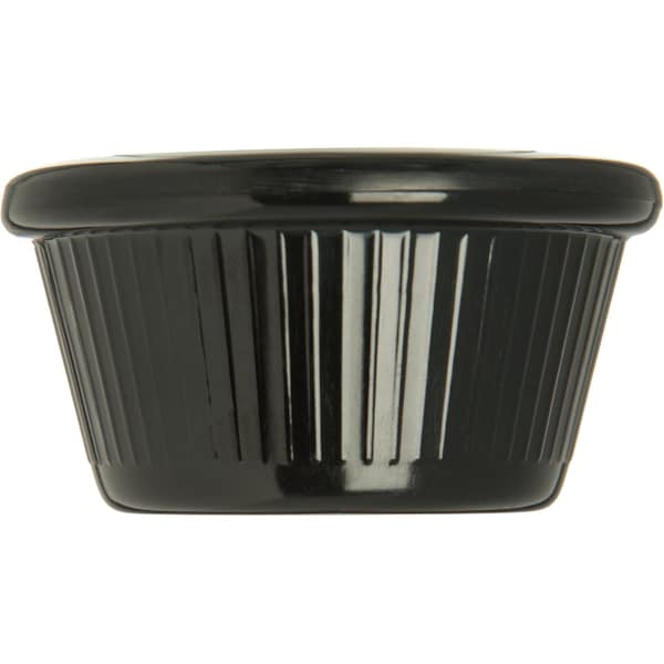 Carlisle Foodservice Melamine Fluted Ramekin, 2 oz, Black - S29203
