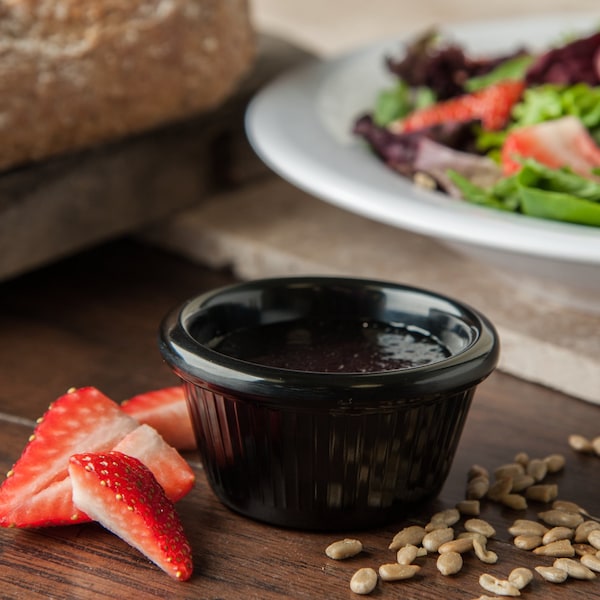 Carlisle Foodservice Melamine Fluted Ramekin, 2 oz, Black - S29203