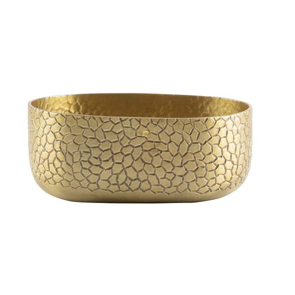 Tablecraft Oval Aluminum Bowl, 6.5x4.75x2.375", Gold - 10705