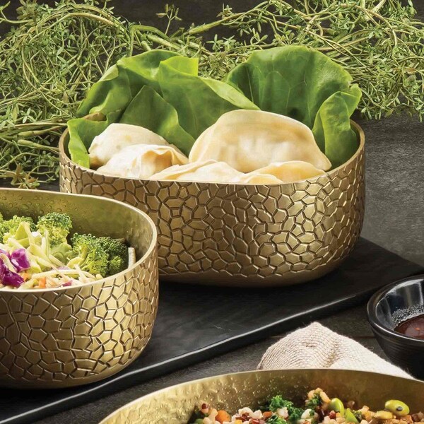 Tablecraft Oval Aluminum Bowl, 6.5x4.75x2.375", Gold - 10705