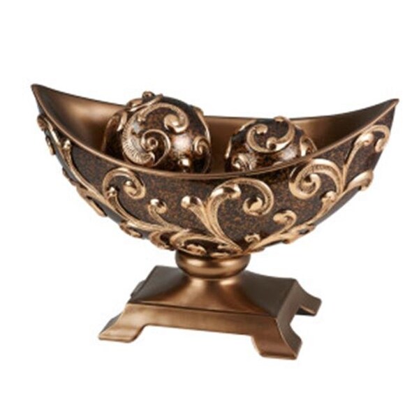 Ore Furniture Ore Furniture K-4281B Odysseus Baroque Bowl With Spheres; 11 in. - K-4281B
