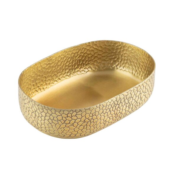 Tablecraft Oval Alum Bowl, 9.25x6.375x2.625", Gold - 10704