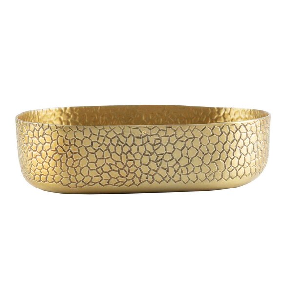 Tablecraft Oval Alum Bowl, 9.25x6.375x2.625", Gold - 10704