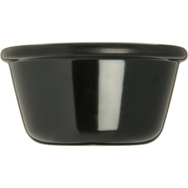 Carlisle Foodservice Melamine Smooth Ramekin, 4 oz, Black - S28303
