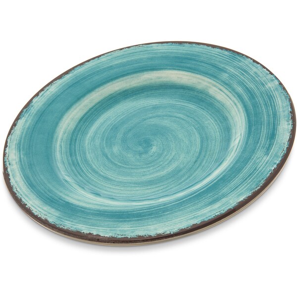 Carlisle Foodservice Melamine Salad Plate, 9", Aqua, PK12 - 5400215