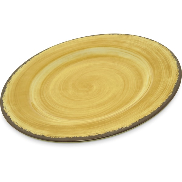 Carlisle Foodservice Melamine Dinner Plate, 11", Amber, PK12 - 5400113