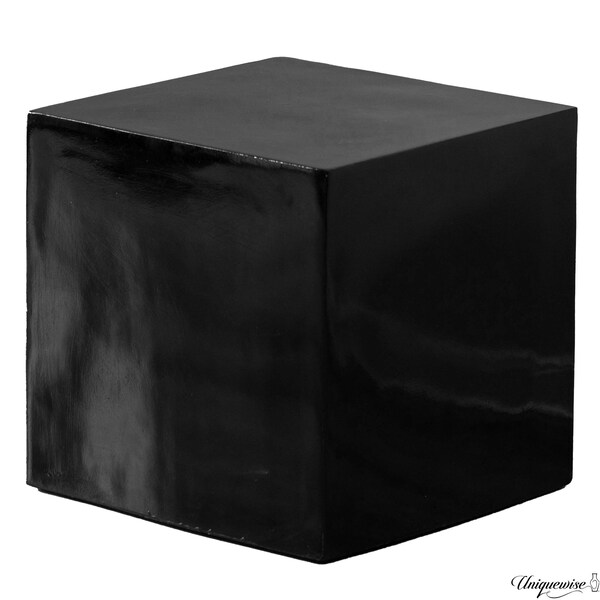 Uniquewise 16-Inch Black Fiberglass Pedestal Backdrop Stand - Stylish Flower or Cake Holder for - QI003858BK-16
