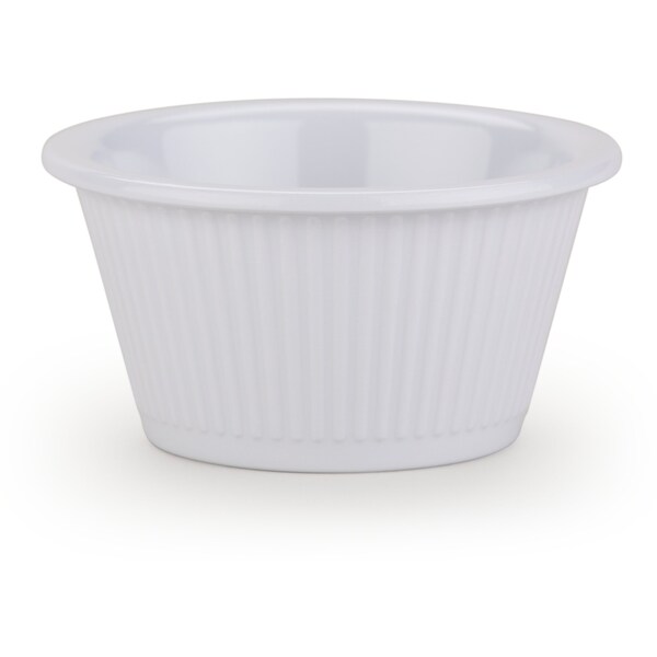 Carlisle Foodservice Melamine Fluted Ramekin, 2 oz, White - S29202
