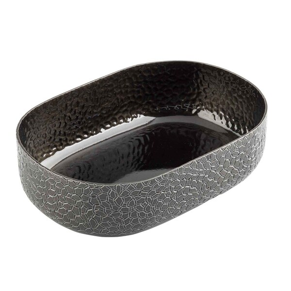 Tablecraft Oval Aluminum Bowl, 9.25x6.375x2.625", Blk - 10702