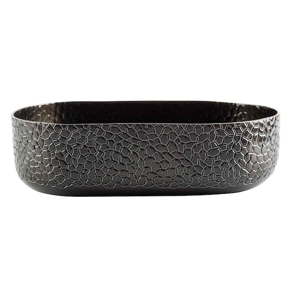 Tablecraft Oval Aluminum Bowl, 9.25x6.375x2.625", Blk - 10702
