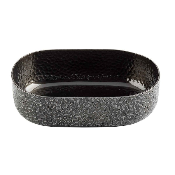 Tablecraft Oval Aluminum Bowl, 9.25x6.375x2.625", Blk - 10702