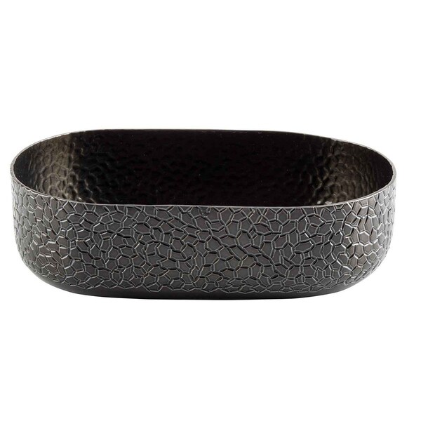 Tablecraft Oval Aluminum Bowl, 9.25x6.375x2.625", Blk - 10702