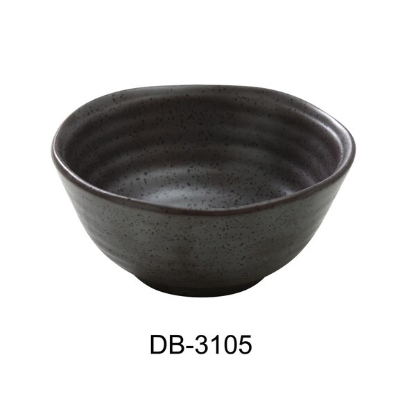 Yanco 2 x 4.75 in. Diamond Black Miso China Soup Bowl, Matte Black Glaze - 8 oz, 36PK - DB-3105