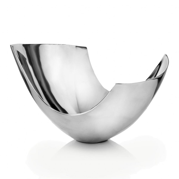 Palacedesigns Aluminum Abstract Tray Dish Centerpiece Bowl, Silver - PA3100405