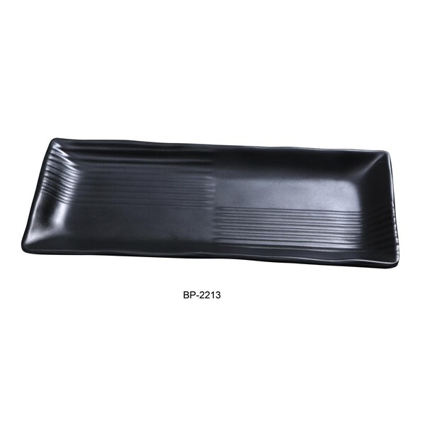Yanco Black Pearl-1 Rectangular Plate, Black, 12PK - BP-2213