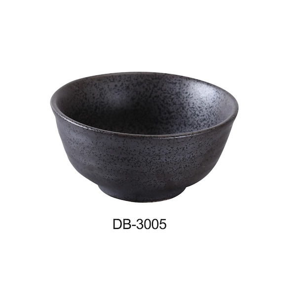 Yanco 4.5 in. Diamond Black Collection Rice Bowl, Matte Glaze - 10 oz - 2.25 in., 36PK - DB-3005