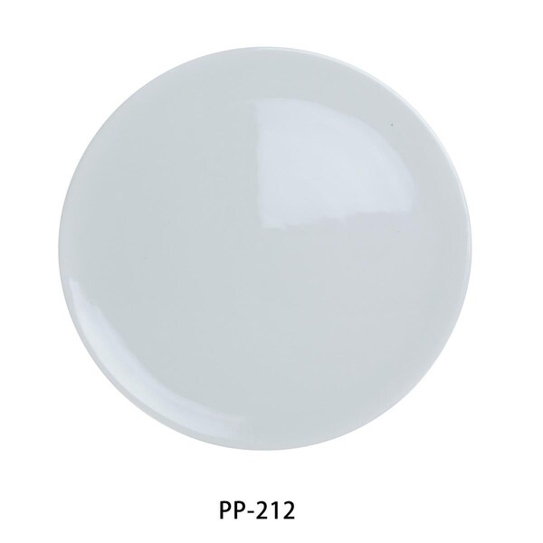 Yanco 12 in. Porcelain Flat Pizza Plate, Super White, 12PK - PP-212