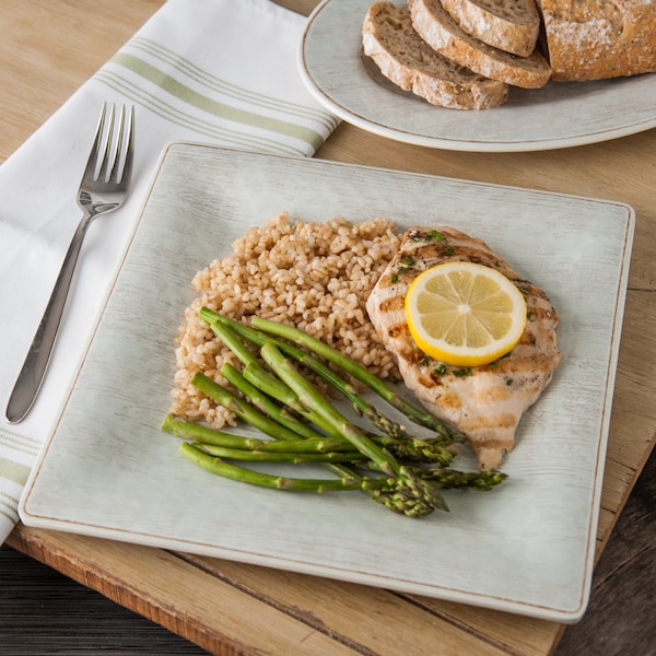 Carlisle Foodservice Melamine Square Plate, 10.5", Buff, PK12 - 6402206