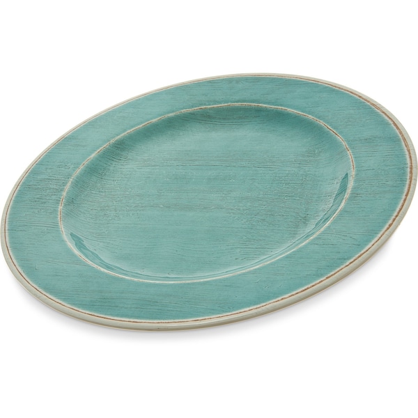 Carlisle Foodservice Melamine Dinner Plate, 11", Aqua, PK12 - 6400115