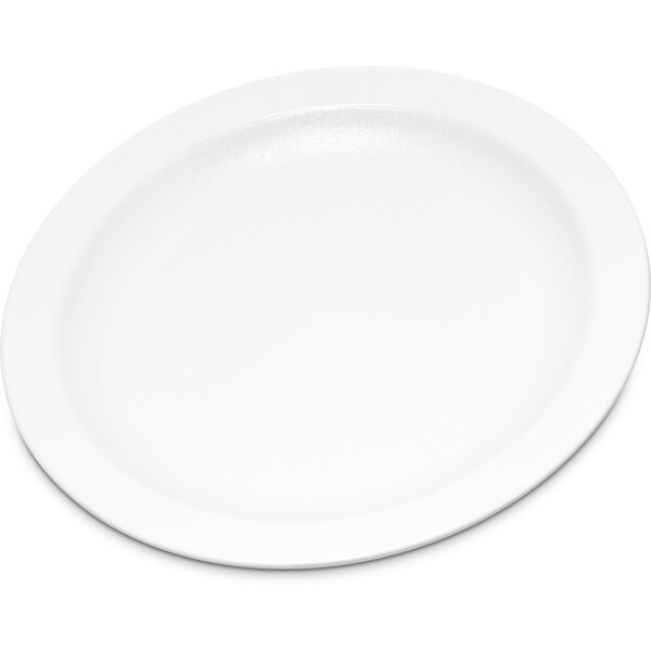 Carlisle Foodservice Polycarbon Nrrw Rim Plate, 6.5", Wht, PK48 - PCD20602