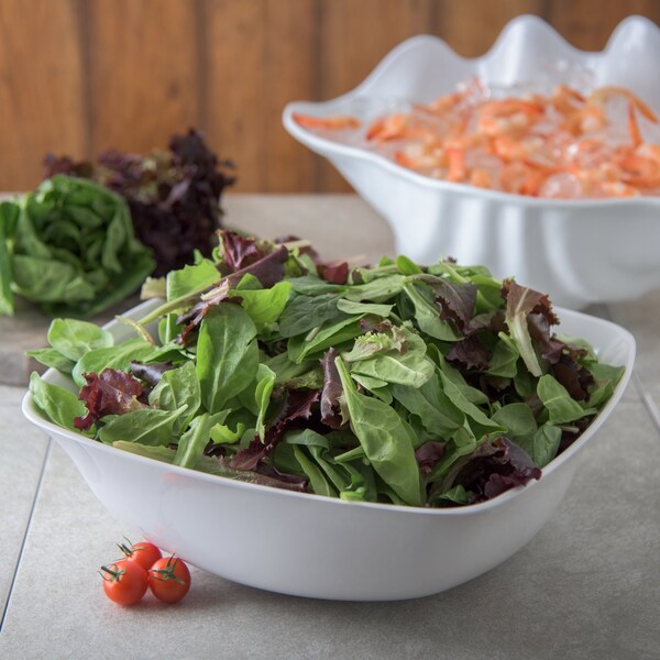 Carlisle Foodservice Square Flare Bowl, 8 qt., 14", Wht, PK4 - 3336202