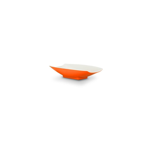 Bon Chef Melamine Curves Bowl - Orange Outside/White Inside 8" X 4 3/4" X 2" 8 Oz - 53701-2TONEORANGE