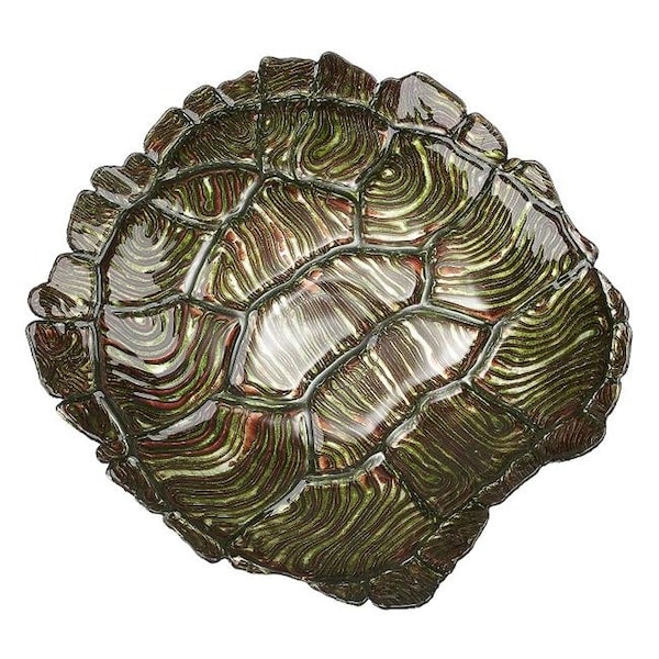 Red Pomegranate Red Pomegranate 6543-5 Turtle Shell 19 in. Green Gold Bowl - 6543-5