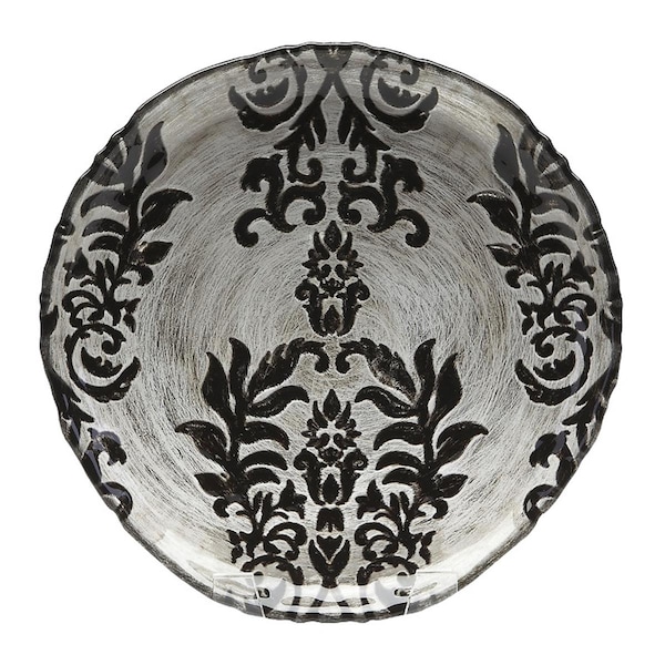 American Granby Damask 6 in. Black Velvet Plate, 4PK - 5941-2