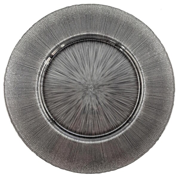 Red Pomegranate Collection 13 in. Ritz Glitter Slate Charger Plates - Set of 12 - 2694-5