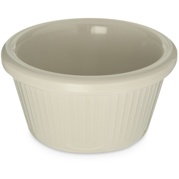 Carlisle Foodservice Melamine Fluted Ramekin, 2 oz, Bone - S29242