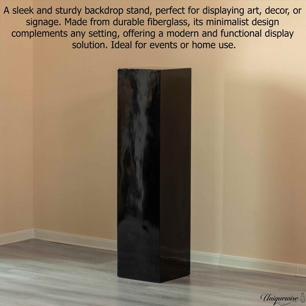 Uniquewise 47-Inch Black Fiberglass Pedestal Backdrop Stand - Stylish Flower or Cake Holder for - QI003858BK-47