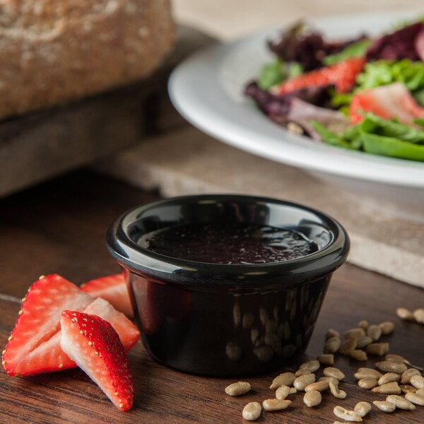 Carlisle Foodservice Melamine Smooth Ramekin, 2 oz, Black - S85203