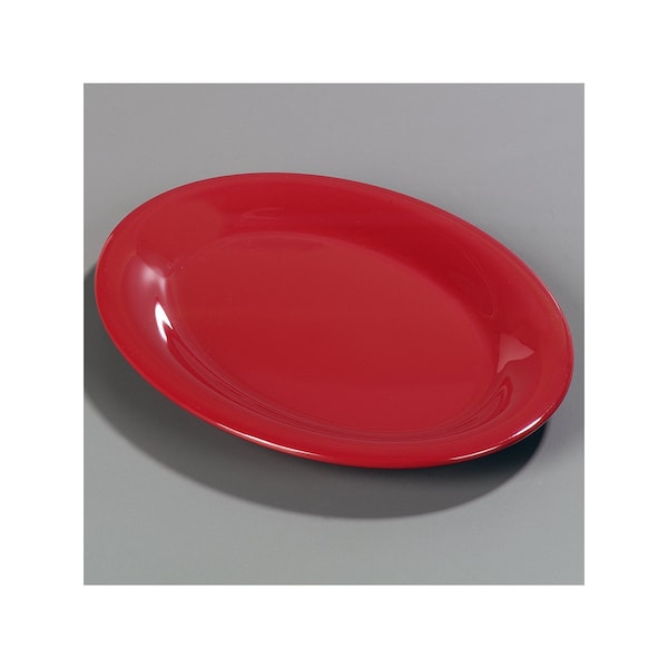 Carlisle Foodservice Melamine Platter Tray, 12"x9", Red, PK12 - 3308205