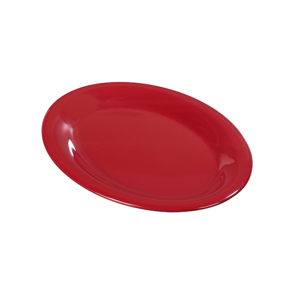 Carlisle Foodservice Melamine Platter Tray, 12"x9", Red, PK12 - 3308205