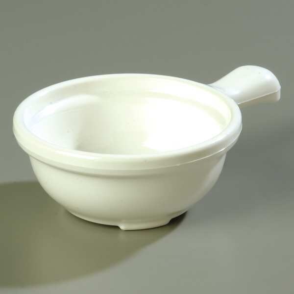 Carlisle Foodservice Handled Soup Bowl, 12 oz., SAN/Polycarbonate White PK24 - 7420GR02