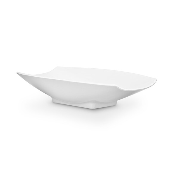 Bon Chef Melamine Curves Bowl - All White 16" X 9" X 3 1/2" 2 Qt(64 Oz) - 53704WHITE