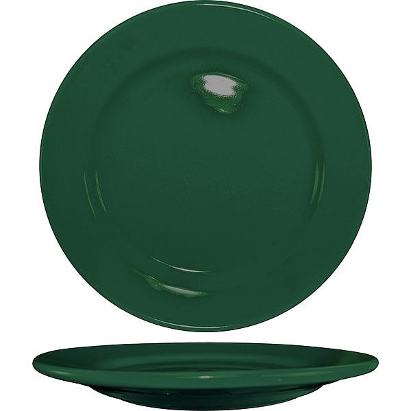 Iti Wide Rim Plate, 9" Dia, Green, PK24 - CA-8-G