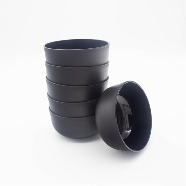 Coza 6 Piece  Plastic Bowl Snack Set 10 OZ BPA Free Plastic Black - 101017008
