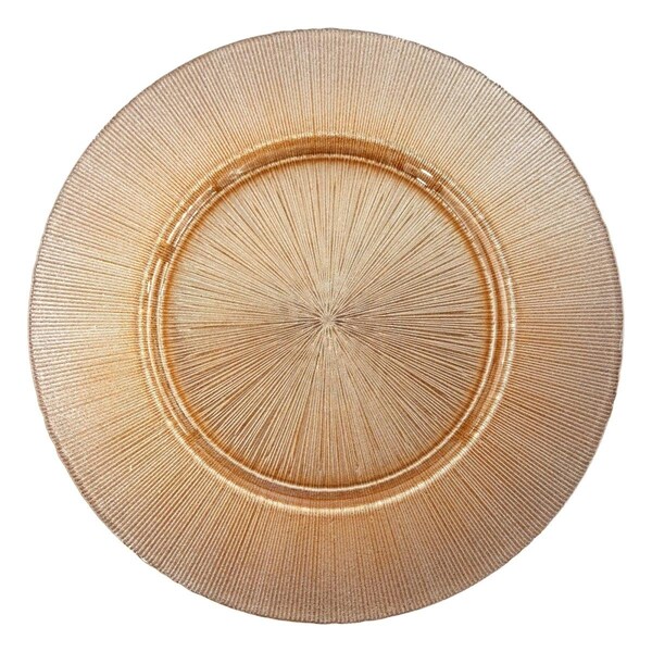Red Pomegranate Collection 13 in. Ritz Glitter Blush Charger Plates - Set of 8 - 2694-4