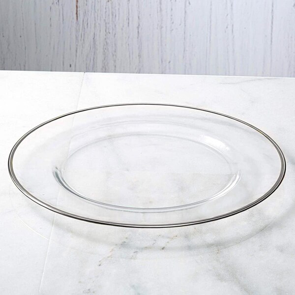 Red Pomegranate Collection 13 in. Gilt Charger Plate, Silver - 0998-2