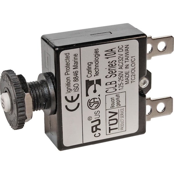 Blue Sea Systems 7052 Botón Pulsador Térmico de 5A con Terminales de Conexión Rápida - 7052