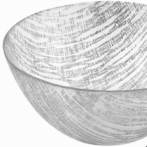 Homeroots 11 in. Hand Crafted Glass Silver Accent Salad or Serving Bowl - 375853