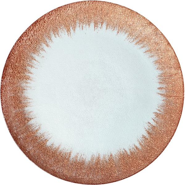 Bon Chef Rose Gold Foil Glass Charger, Handwash Only, (8Pcs / Case) - 200000RG