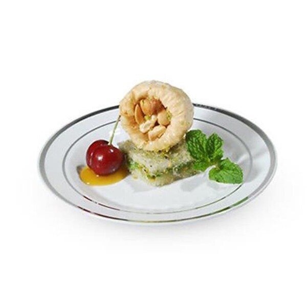 Fineline Settings Fineline Settings 506-WH White Roud Dessert Plate - 506-WH