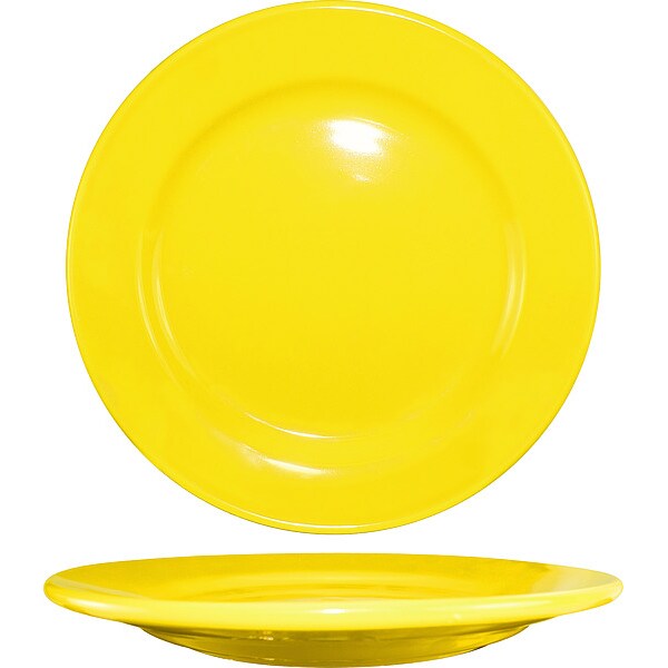 Iti Wide Rim Plate, 9" Dia, Yellow, PK24 - CA-8-Y