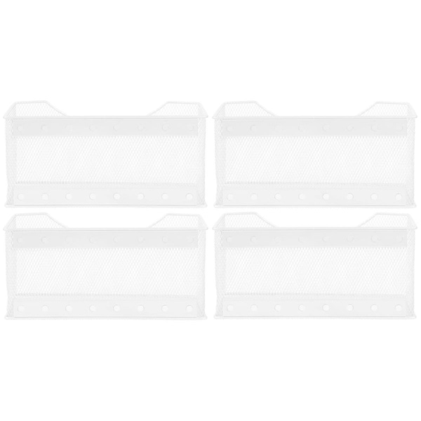 Ybm Home Wire Mesh Magnetic Storage Basket, White, 4PK - 2248VC-4