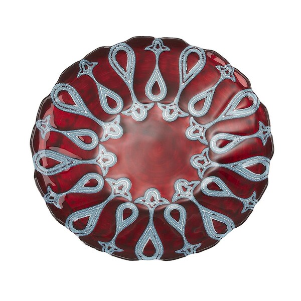 American Granby Larissa 8.5 in. Red Blue Plate, 4PK - 5945-4